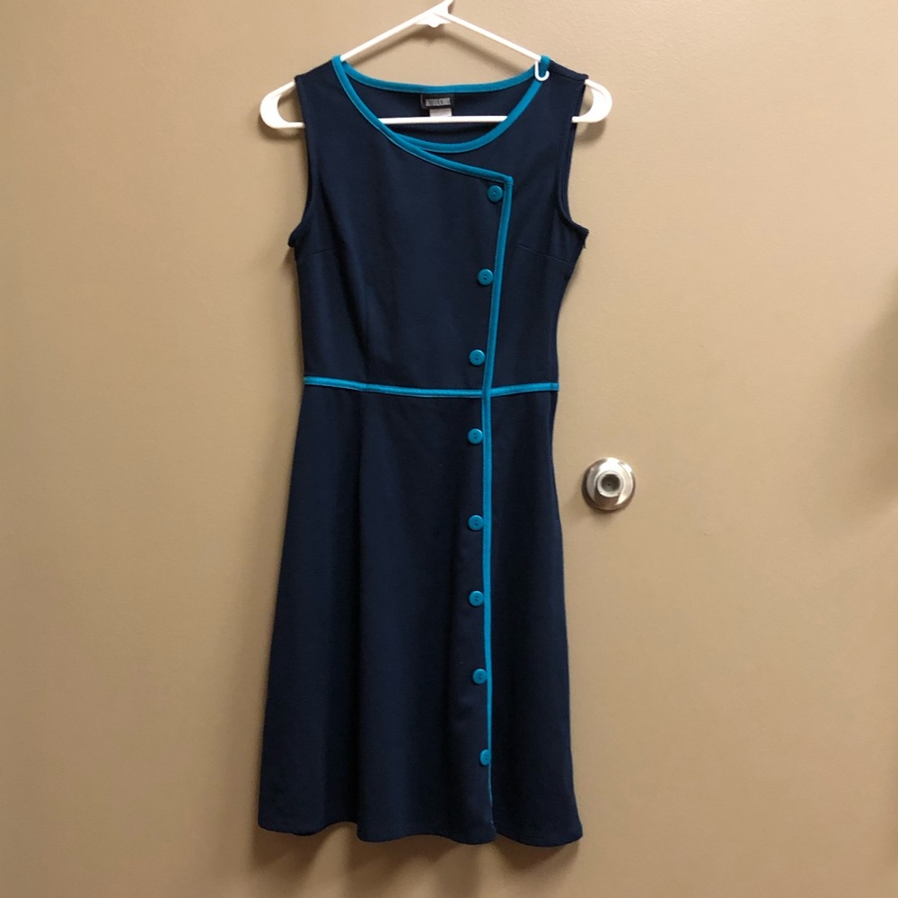 ModCloth Retrolicious Small Waitress Dress Blue